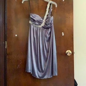 Silver one shoulder dress